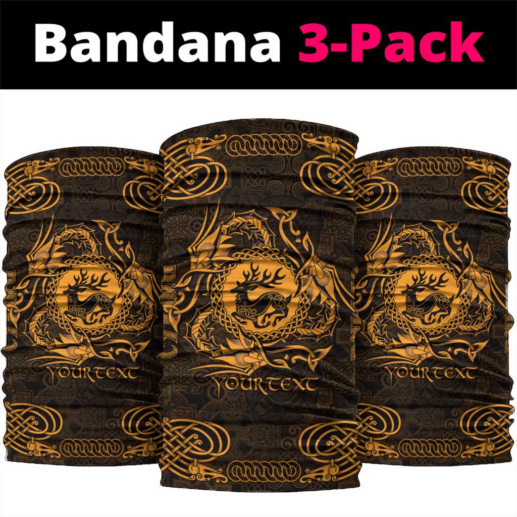 Personalized Carmarthenshire Sir Gaerfyrddin Neck Gaiter Gold Deer Stag Celtic-inspired - Wonder Print Shop