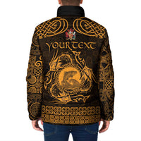 Personalized Carmarthenshire Sir Gaerfyrddin Padded Jacket Gold Deer Stag Celtic-inspired - Wonder Print Shop