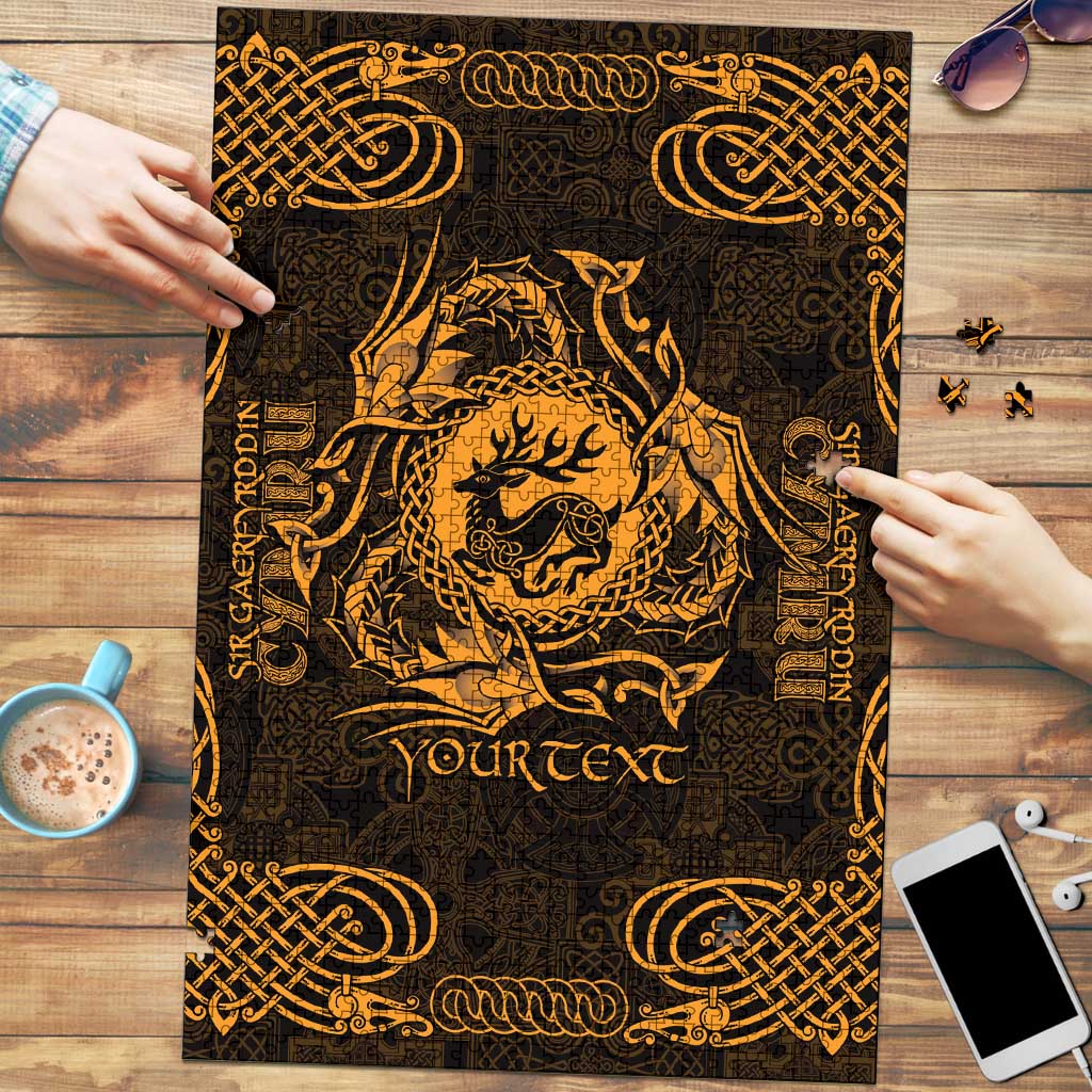 Personalized Carmarthenshire Sir Gaerfyrddin Puzzle Gold Deer Stag Celtic-inspired - Wonder Print Shop