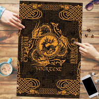 Personalized Carmarthenshire Sir Gaerfyrddin Puzzle Gold Deer Stag Celtic-inspired - Wonder Print Shop
