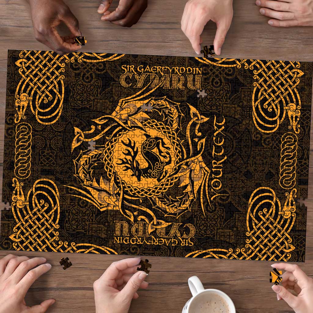 Personalized Carmarthenshire Sir Gaerfyrddin Puzzle Gold Deer Stag Celtic-inspired - Wonder Print Shop