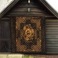 Personalized Carmarthenshire Sir Gaerfyrddin Quilt Gold Deer Stag Celtic-inspired - Wonder Print Shop