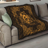 Personalized Carmarthenshire Sir Gaerfyrddin Quilt Gold Deer Stag Celtic-inspired - Wonder Print Shop