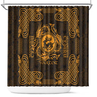 Personalized Carmarthenshire Sir Gaerfyrddin Shower Curtain Gold Deer Stag Celtic-inspired - Wonder Print Shop