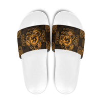 Personalized Carmarthenshire Sir Gaerfyrddin Slide Sandals Gold Deer Stag Celtic-inspired - Wonder Print Shop