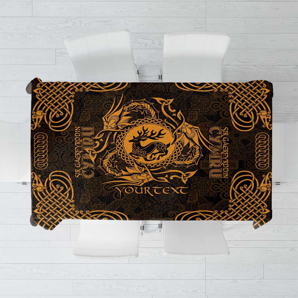Personalized Carmarthenshire Sir Gaerfyrddin Tablecloth Gold Deer Stag Celtic-inspired - Wonder Print Shop
