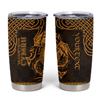 Personalized Carmarthenshire Sir Gaerfyrddin Tumbler Cup Gold Deer Stag Celtic-inspired - Wonder Print Shop