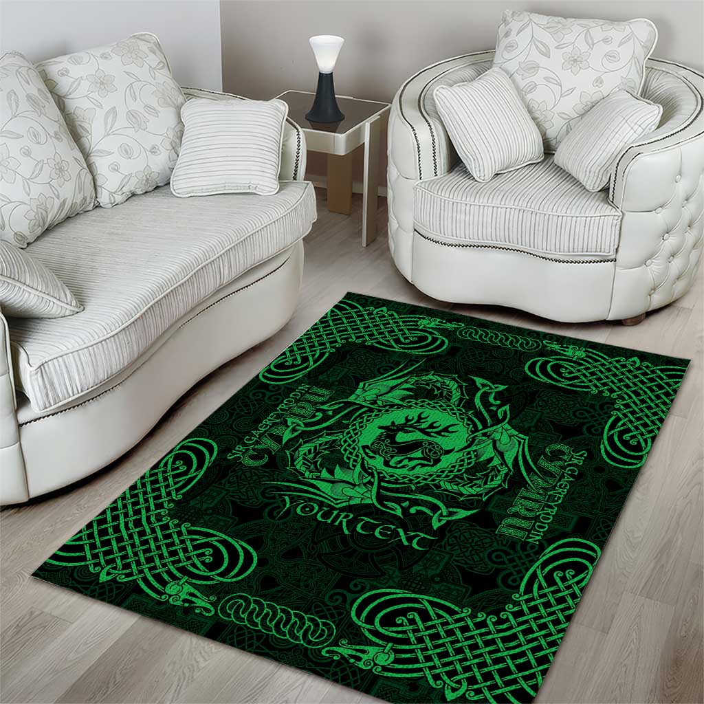 Personalized Carmarthenshire Sir Gaerfyrddin Area Rug Green Deer Stag Celtic-inspired - Wonder Print Shop