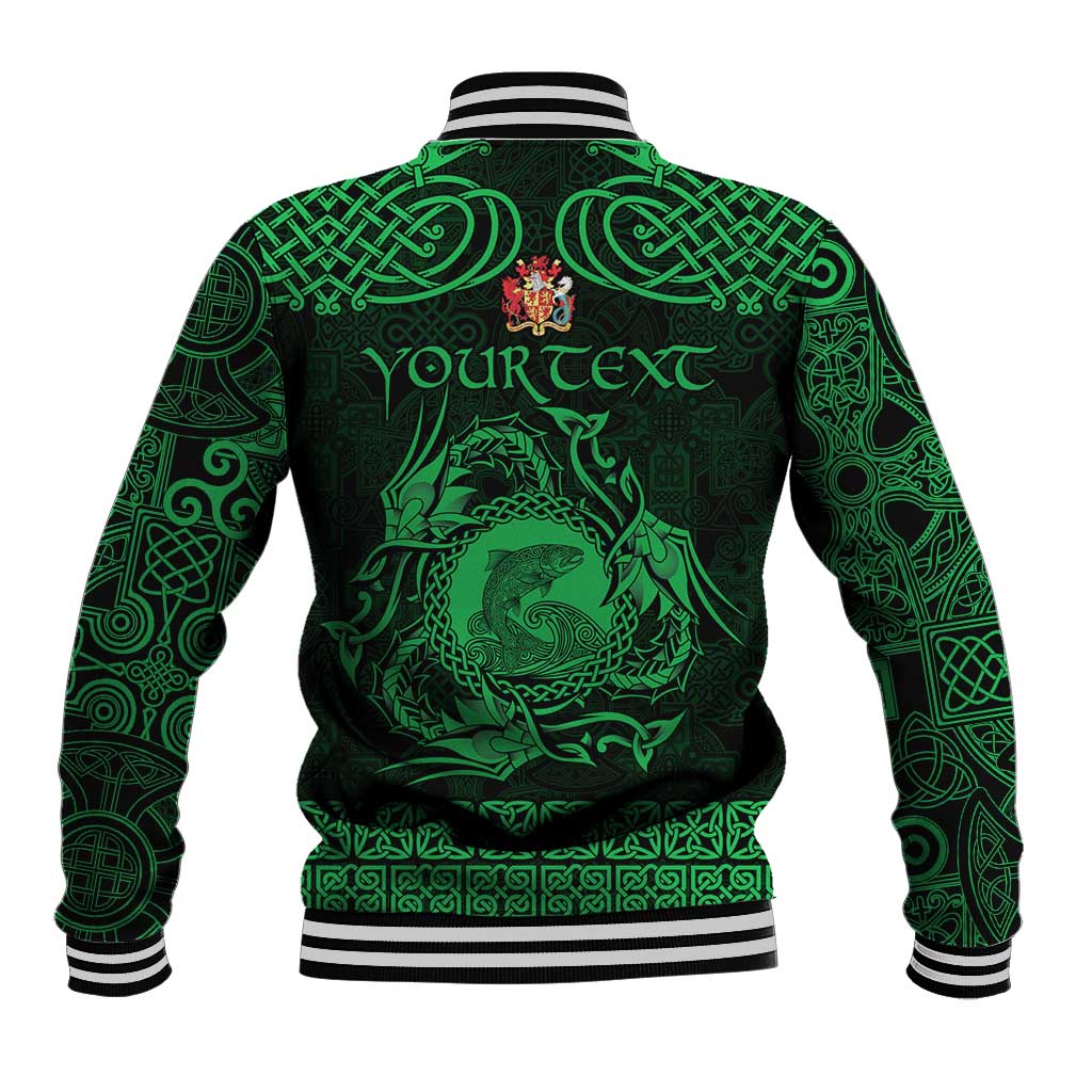 Personalized Carmarthenshire Sir Gaerfyrddin Baseball Jacket Green Deer Stag Celtic-inspired - Wonder Print Shop