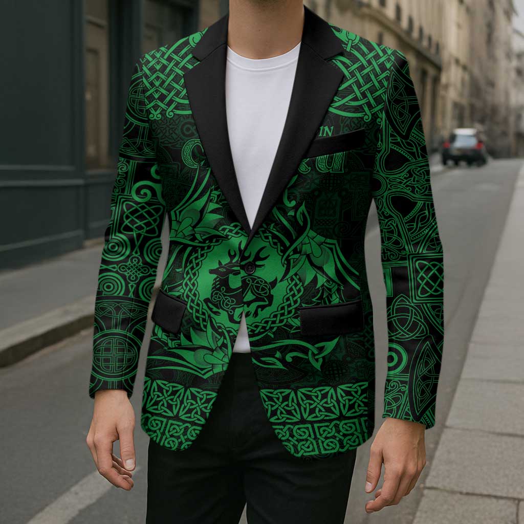 Personalized Carmarthenshire Sir Gaerfyrddin Blazer Green Deer Stag Celtic-inspired - Wonder Print Shop