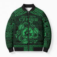 Personalized Carmarthenshire Sir Gaerfyrddin Bomber Puffer Jacket Green Deer Stag Celtic-inspired - Wonder Print Shop