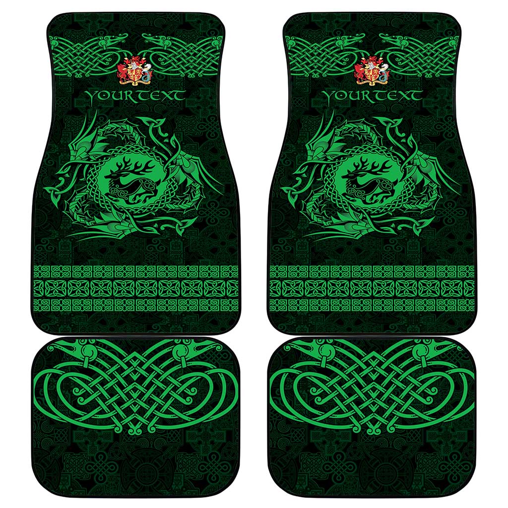 Personalized Carmarthenshire Sir Gaerfyrddin Car Mats Green Deer Stag Celtic-inspired - Wonder Print Shop
