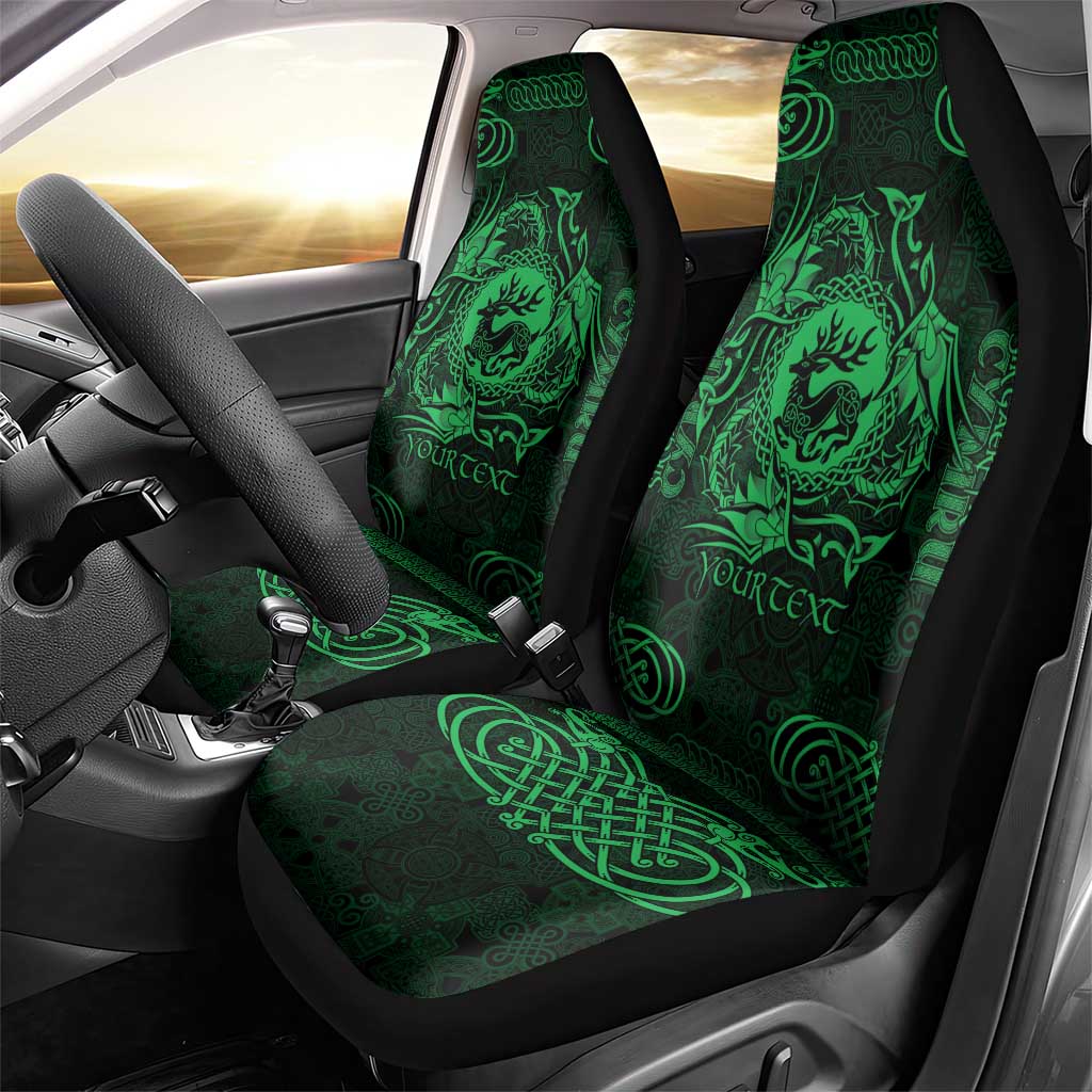 Personalized Carmarthenshire Sir Gaerfyrddin Car Seat Cover Green Deer Stag Celtic-inspired - Wonder Print Shop
