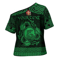 Personalized Carmarthenshire Sir Gaerfyrddin Cross Shoulder Shirt Green Deer Stag Celtic-inspired - Wonder Print Shop