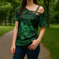 Personalized Carmarthenshire Sir Gaerfyrddin Cross Shoulder Shirt Green Deer Stag Celtic-inspired - Wonder Print Shop