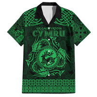 Personalized Carmarthenshire Sir Gaerfyrddin Family Matching Long Sleeve Bodycon Dress and Hawaiian Shirt Green Deer Stag Celtic-inspired - Wonder Print Shop