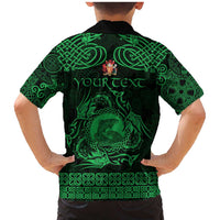 Personalized Carmarthenshire Sir Gaerfyrddin Family Matching Mermaid Dress and Hawaiian Shirt Green Deer Stag Celtic-inspired - Wonder Print Shop