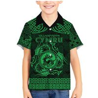 Personalized Carmarthenshire Sir Gaerfyrddin Family Matching Mermaid Dress and Hawaiian Shirt Green Deer Stag Celtic-inspired - Wonder Print Shop