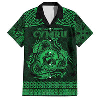 Personalized Carmarthenshire Sir Gaerfyrddin Family Matching Off Shoulder Maxi Dress and Hawaiian Shirt Green Deer Stag Celtic-inspired - Wonder Print Shop
