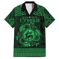 Personalized Carmarthenshire Sir Gaerfyrddin Family Matching Short Sleeve Bodycon Dress and Hawaiian Shirt Green Deer Stag Celtic-inspired - Wonder Print Shop