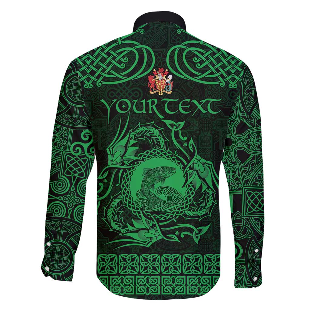 Personalized Carmarthenshire Sir Gaerfyrddin Family Matching Short Sleeve Bodycon Dress and Hawaiian Shirt Green Deer Stag Celtic-inspired - Wonder Print Shop