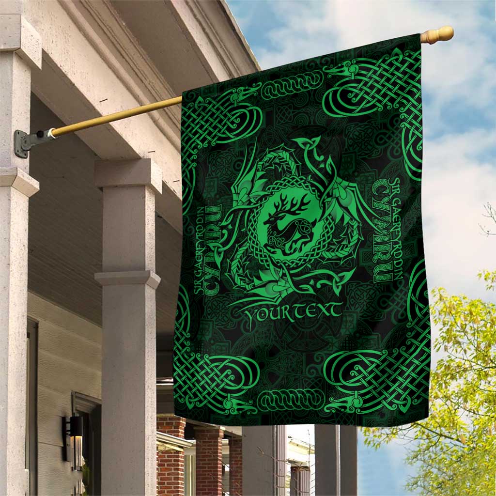 Personalized Carmarthenshire Sir Gaerfyrddin Garden Flag Green Deer Stag Celtic-inspired - Wonder Print Shop