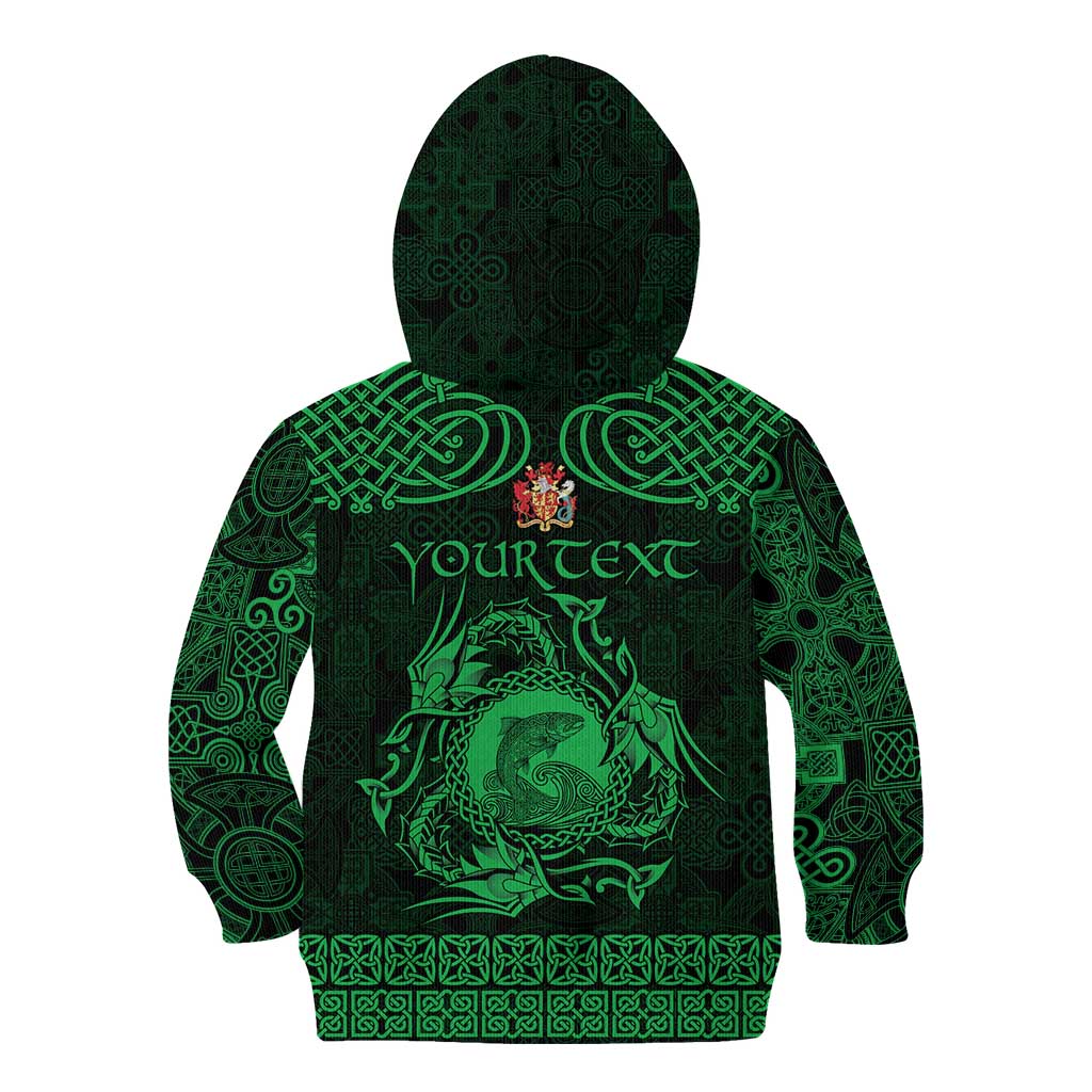 Personalized Carmarthenshire Sir Gaerfyrddin Kid Hoodie Green Deer Stag Celtic-inspired - Wonder Print Shop
