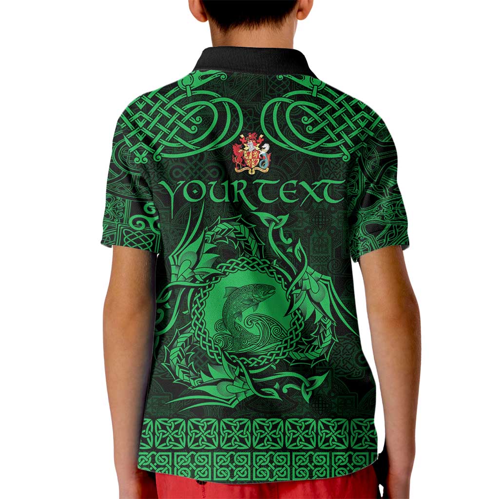 Personalized Carmarthenshire Sir Gaerfyrddin Kid Polo Shirt Green Deer Stag Celtic-inspired - Wonder Print Shop