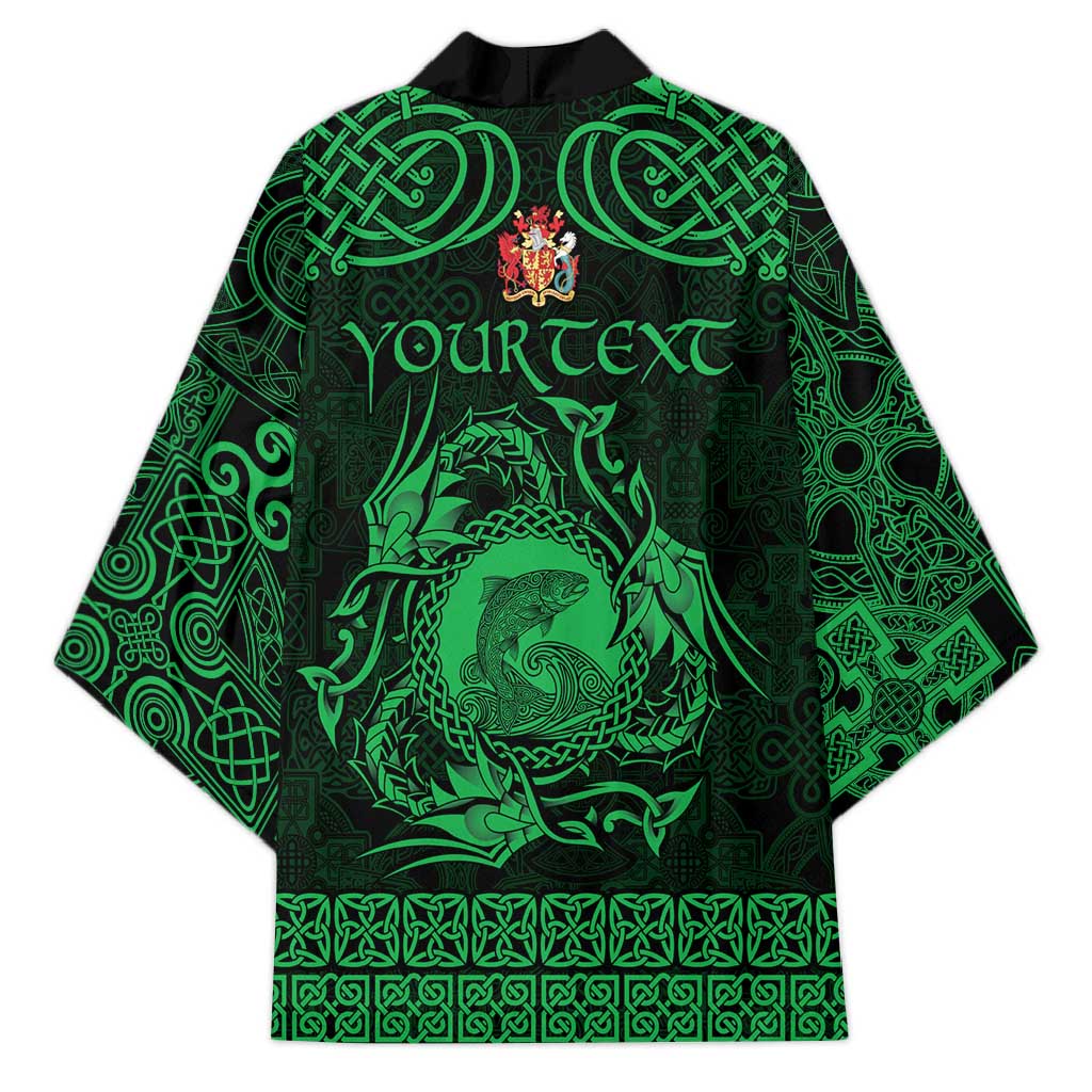 Personalized Carmarthenshire Sir Gaerfyrddin Kimono Green Deer Stag Celtic-inspired - Wonder Print Shop