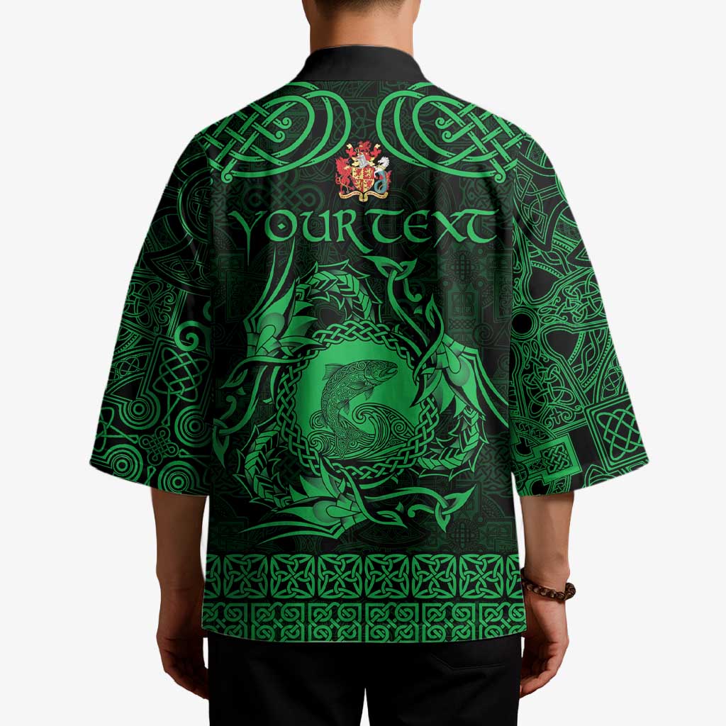 Personalized Carmarthenshire Sir Gaerfyrddin Kimono Green Deer Stag Celtic-inspired - Wonder Print Shop