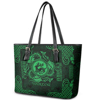 Personalized Carmarthenshire Sir Gaerfyrddin Leather Tote Bag Green Deer Stag Celtic-inspired - Wonder Print Shop