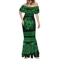 Personalized Carmarthenshire Sir Gaerfyrddin Mermaid Dress Green Deer Stag Celtic-inspired - Wonder Print Shop