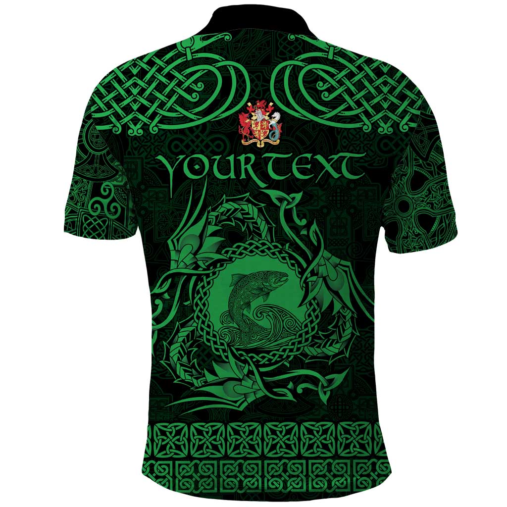 Personalized Carmarthenshire Sir Gaerfyrddin Polo Shirt Green Deer Stag Celtic-inspired - Wonder Print Shop