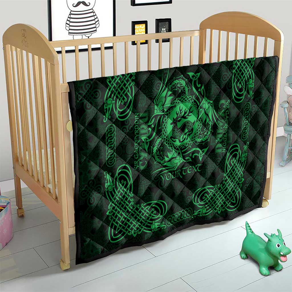 Personalized Carmarthenshire Sir Gaerfyrddin Quilt Green Deer Stag Celtic-inspired - Wonder Print Shop