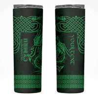 Personalized Carmarthenshire Sir Gaerfyrddin Skinny Tumbler Green Deer Stag Celtic-inspired - Wonder Print Shop
