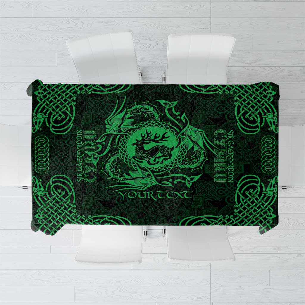 Personalized Carmarthenshire Sir Gaerfyrddin Tablecloth Green Deer Stag Celtic-inspired - Wonder Print Shop