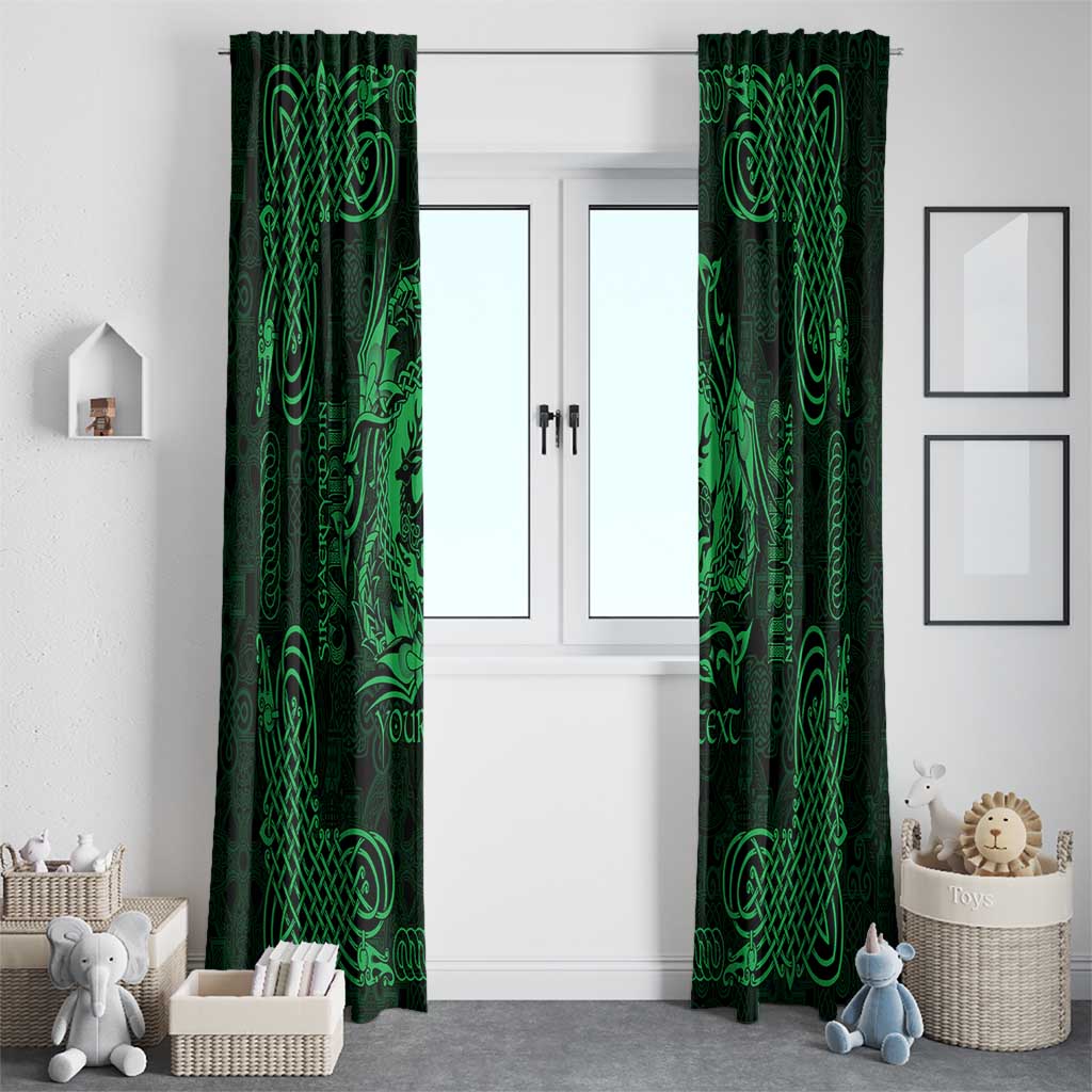 Personalized Carmarthenshire Sir Gaerfyrddin Window Curtain Green Deer Stag Celtic-inspired - Wonder Print Shop