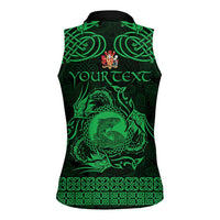 Personalized Carmarthenshire Sir Gaerfyrddin Women Sleeveless Polo Shirt Green Deer Stag Celtic-inspired - Wonder Print Shop