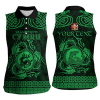 Personalized Carmarthenshire Sir Gaerfyrddin Women Sleeveless Polo Shirt Green Deer Stag Celtic-inspired - Wonder Print Shop