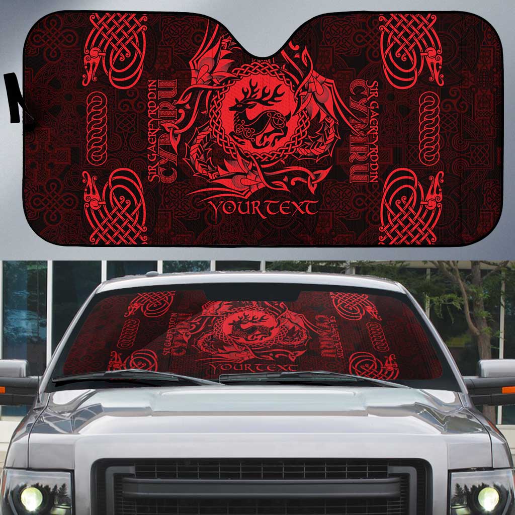 Personalized Carmarthenshire Sir Gaerfyrddin Auto Sun Shade Red Deer Stag Celtic-inspired - Wonder Print Shop