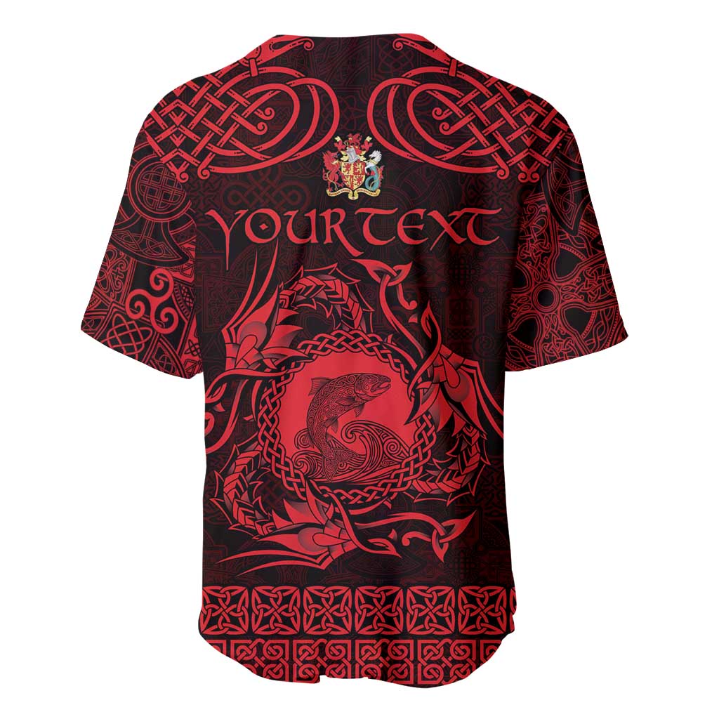 Personalized Carmarthenshire Sir Gaerfyrddin Baseball Jersey Red Deer Stag Celtic-inspired - Wonder Print Shop