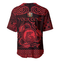 Personalized Carmarthenshire Sir Gaerfyrddin Baseball Jersey Red Deer Stag Celtic-inspired - Wonder Print Shop