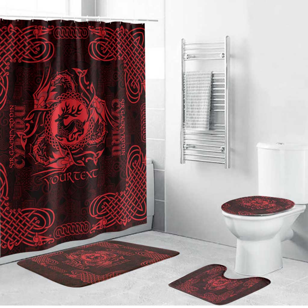 Personalized Carmarthenshire Sir Gaerfyrddin Bathroom Set Red Deer Stag Celtic-inspired - Wonder Print Shop