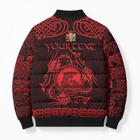 Personalized Carmarthenshire Sir Gaerfyrddin Bomber Puffer Jacket Red Deer Stag Celtic-inspired - Wonder Print Shop