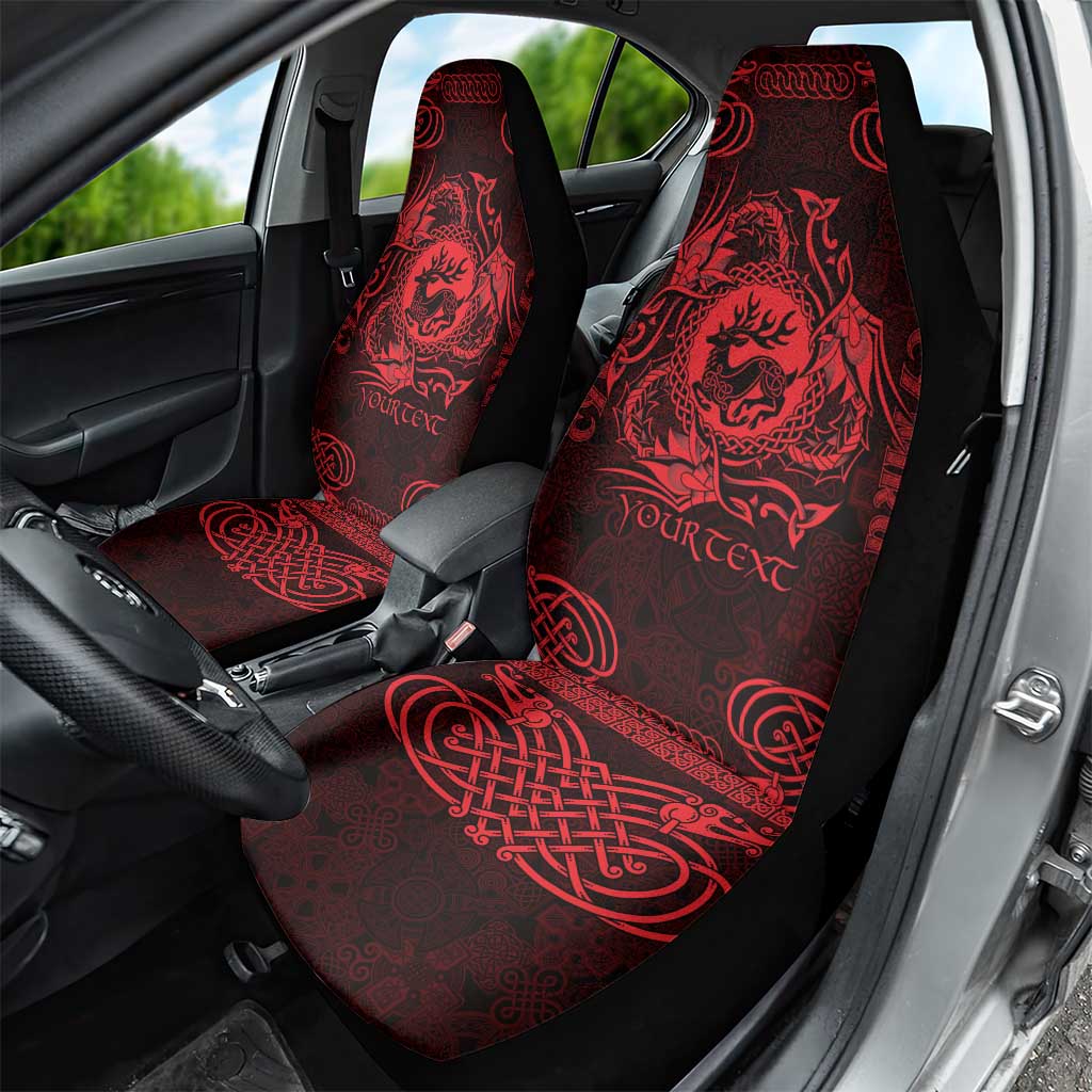 Personalized Carmarthenshire Sir Gaerfyrddin Car Seat Cover Red Deer Stag Celtic-inspired - Wonder Print Shop