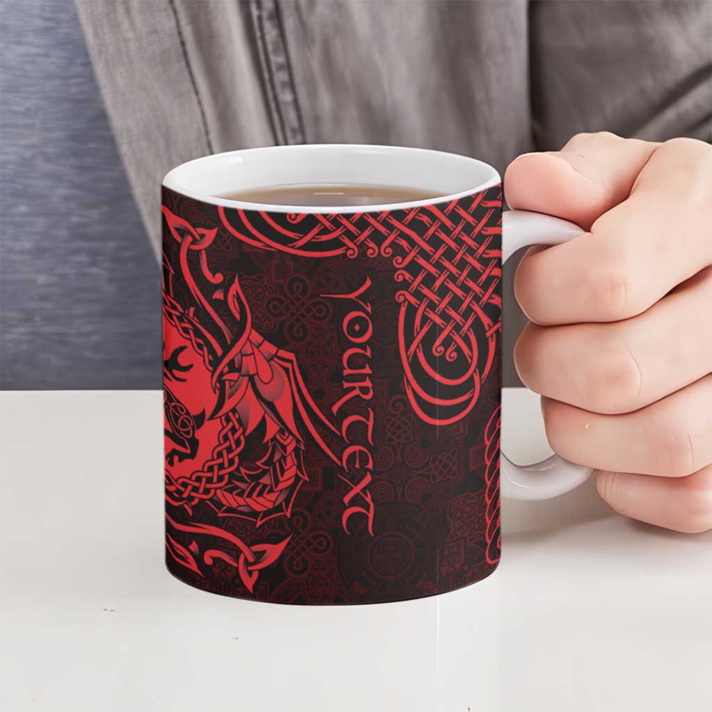 Personalized Carmarthenshire Sir Gaerfyrddin Ceramic Mug Red Deer Stag Celtic-inspired - Wonder Print Shop