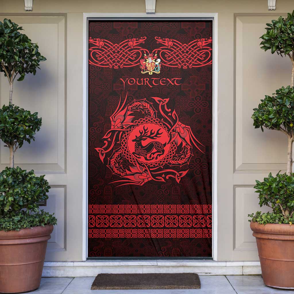 Personalized Carmarthenshire Sir Gaerfyrddin Door Cover Red Deer Stag Celtic-inspired - Wonder Print Shop