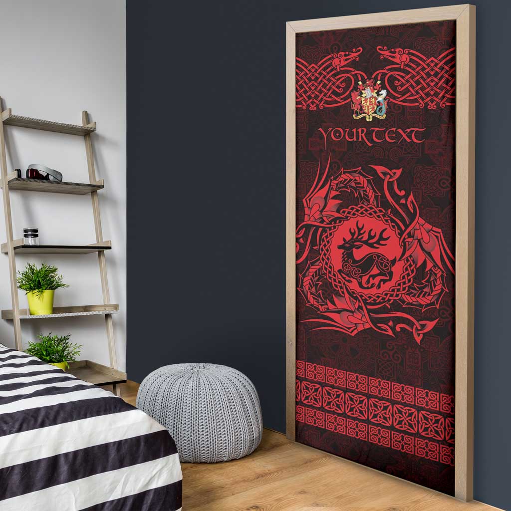 Personalized Carmarthenshire Sir Gaerfyrddin Door Cover Red Deer Stag Celtic-inspired - Wonder Print Shop