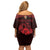 Personalized Carmarthenshire Sir Gaerfyrddin Family Matching Off Shoulder Short Dress and Hawaiian Shirt Red Deer Stag Celtic-inspired - Wonder Print Shop