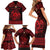 Personalized Carmarthenshire Sir Gaerfyrddin Family Matching Short Sleeve Bodycon Dress and Hawaiian Shirt Red Deer Stag Celtic-inspired - Wonder Print Shop